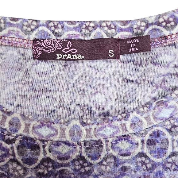 PrAna Lottie Lightweight Pink & Purple Jersey Knit Burnout Tee Size S - Picture 3 of 9